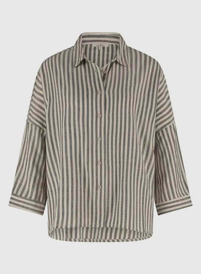 Gestreifte Grau Bluse