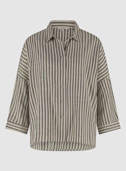 Gestreifte Grau Bluse